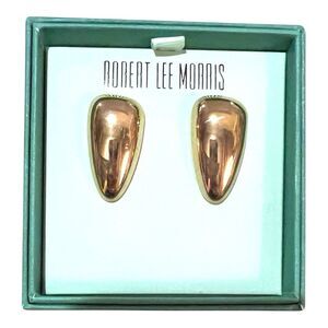 Robert Lee Morris Gold-Tone Sculptural Teardrop Earrings – Modern Elegance NIB